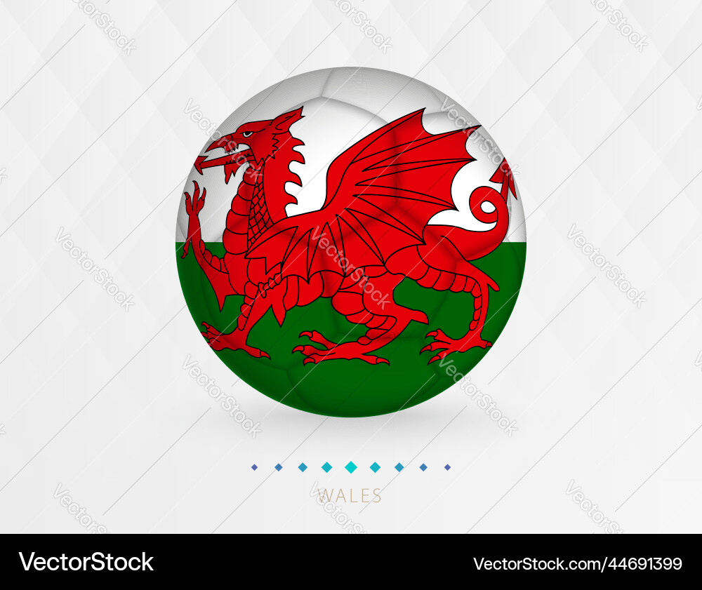 Football ball with wales flag pattern soccer Football ball with wales flag pattern soccer vector image