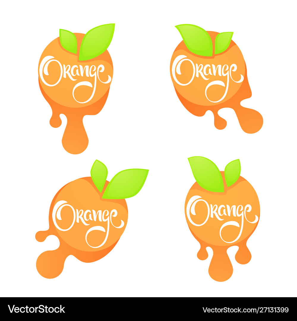 Helle Aufkleber Emblem und Logo für orange Zitrus Helle Aufkleber Emblem und Logo für orange Zitrus vektorbild