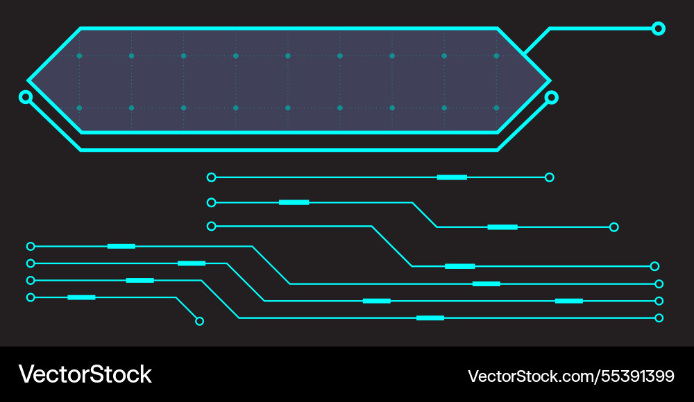 Hud digital futuristic user interface horizontal Hud digital futuristic user interface horizontal vector image
