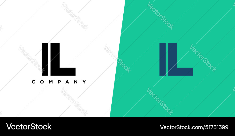 Letter i and l il logo design template minimal Letter i and l il logo design template minimal vector image