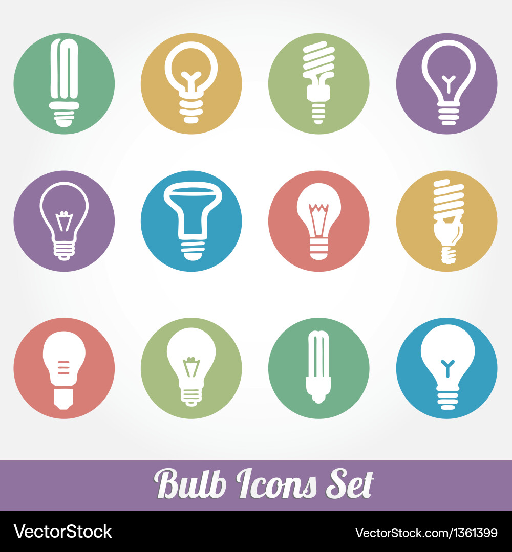Light Bulb Icon Set Vector Image