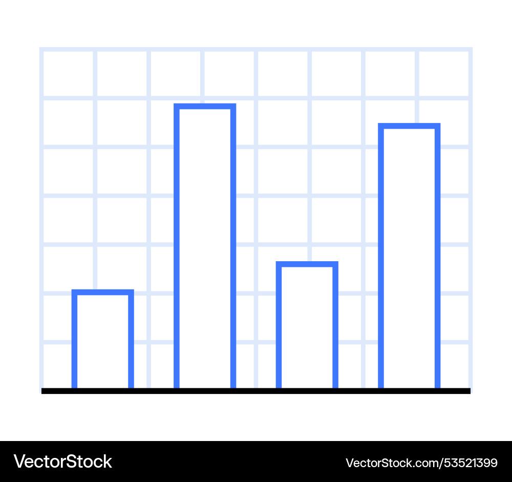 Minimalist blue bar graph representing data Minimalist blue bar graph representing data vector image