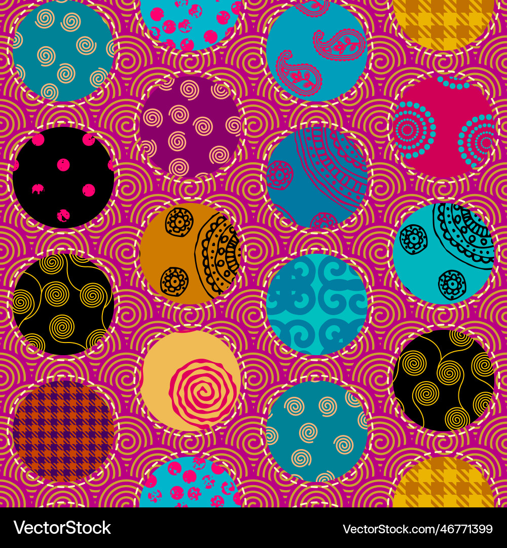Patchwork textile pattern seamless quilting Patchwork textile pattern seamless quilting vector image
