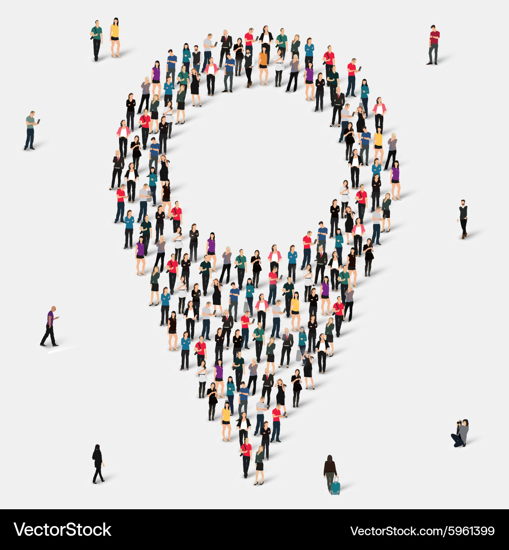 Pointer Map People Shape Vector Image