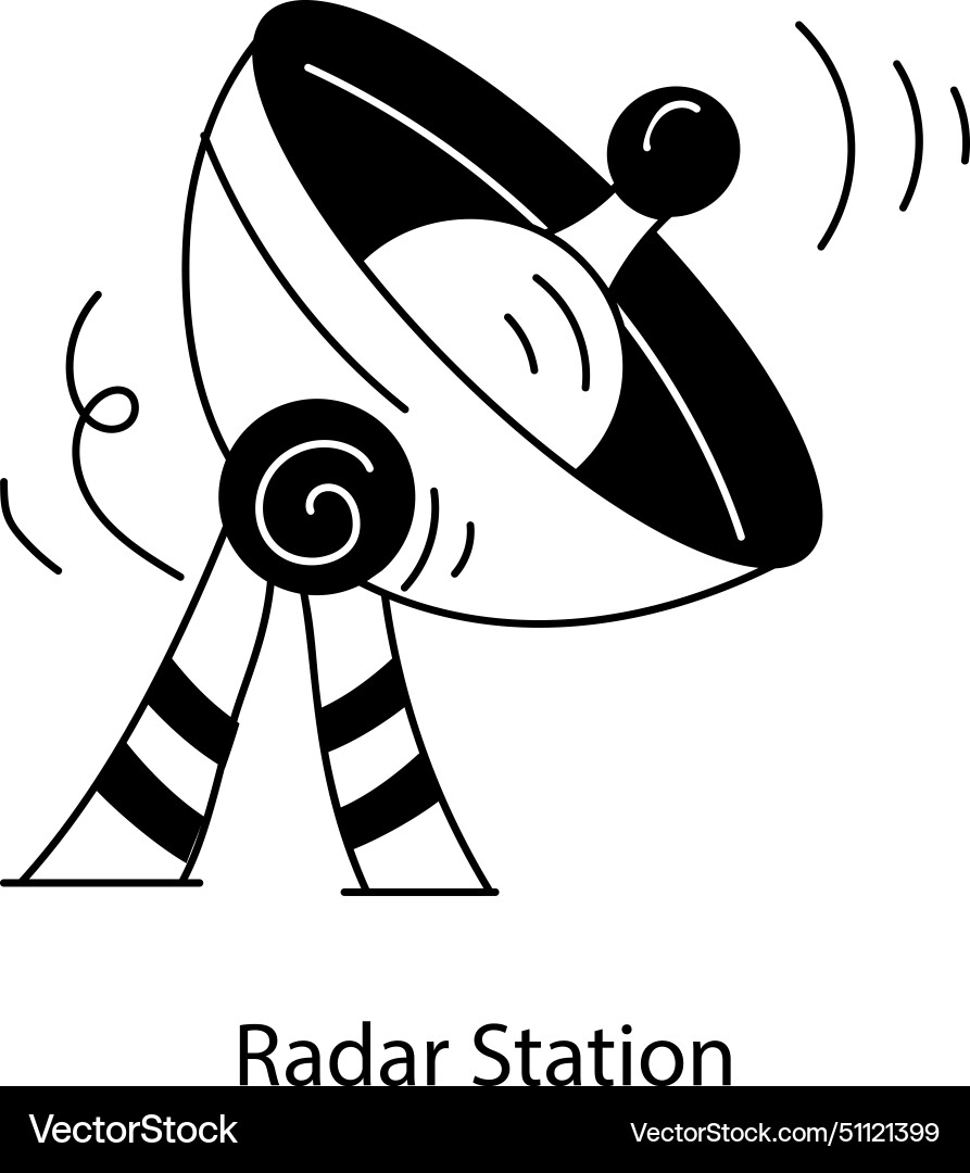Radar station Royalty Free Vector Image - VectorStock