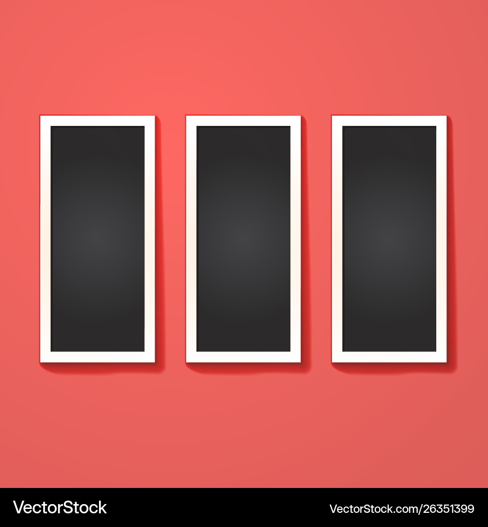 Rectangles frame isolated on red vector image