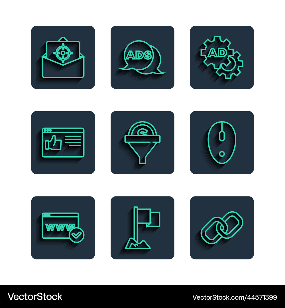Set line website template location marker chain Set line website template location marker chain vector image