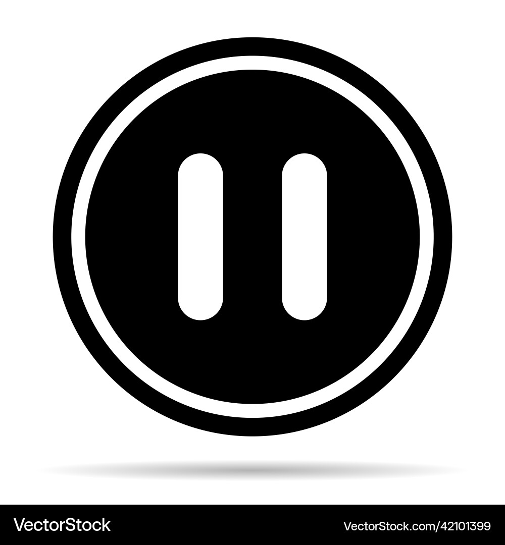 Stop and pause icon with shadow interface media Stop and pause icon with shadow interface media vector image