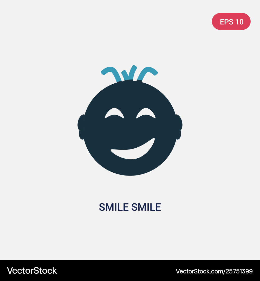 Two color smile icon from user interface Two color smile icon from user interface vector image