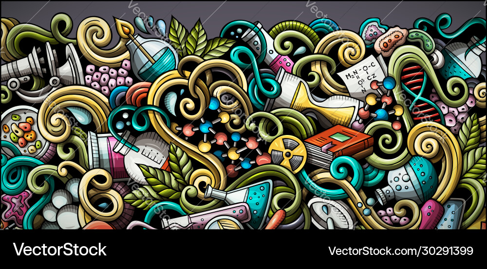 Wissenschaft Hand gezeichnet Doodle Banner Cartoon detail Wissenschaft Hand gezeichnet Doodle Banner Cartoon detail vektorbild
