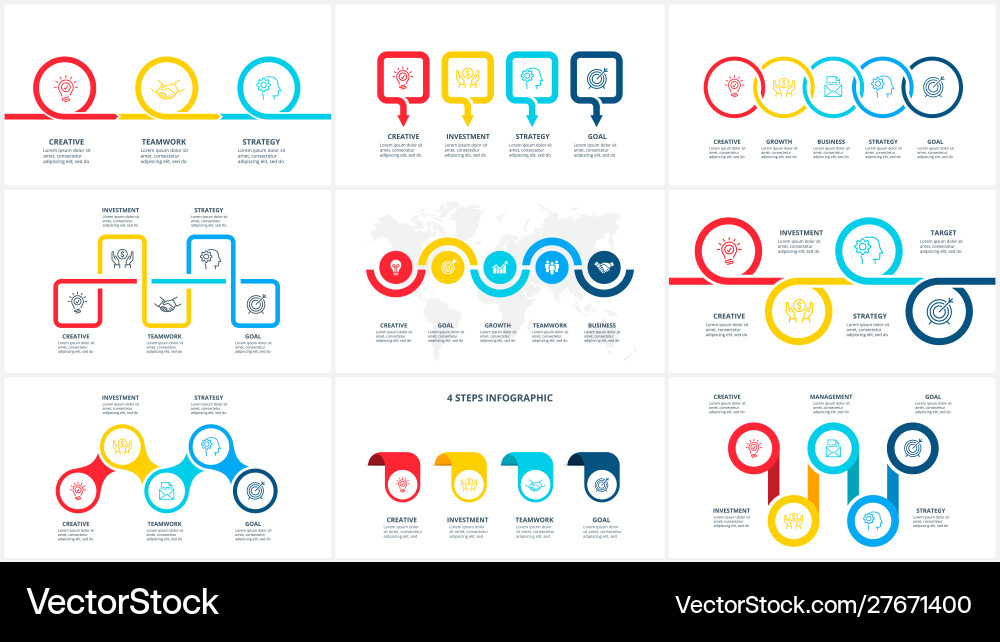 Abstract elements graph diagram with 3 4 Abstract elements graph diagram with 3 4 vector image