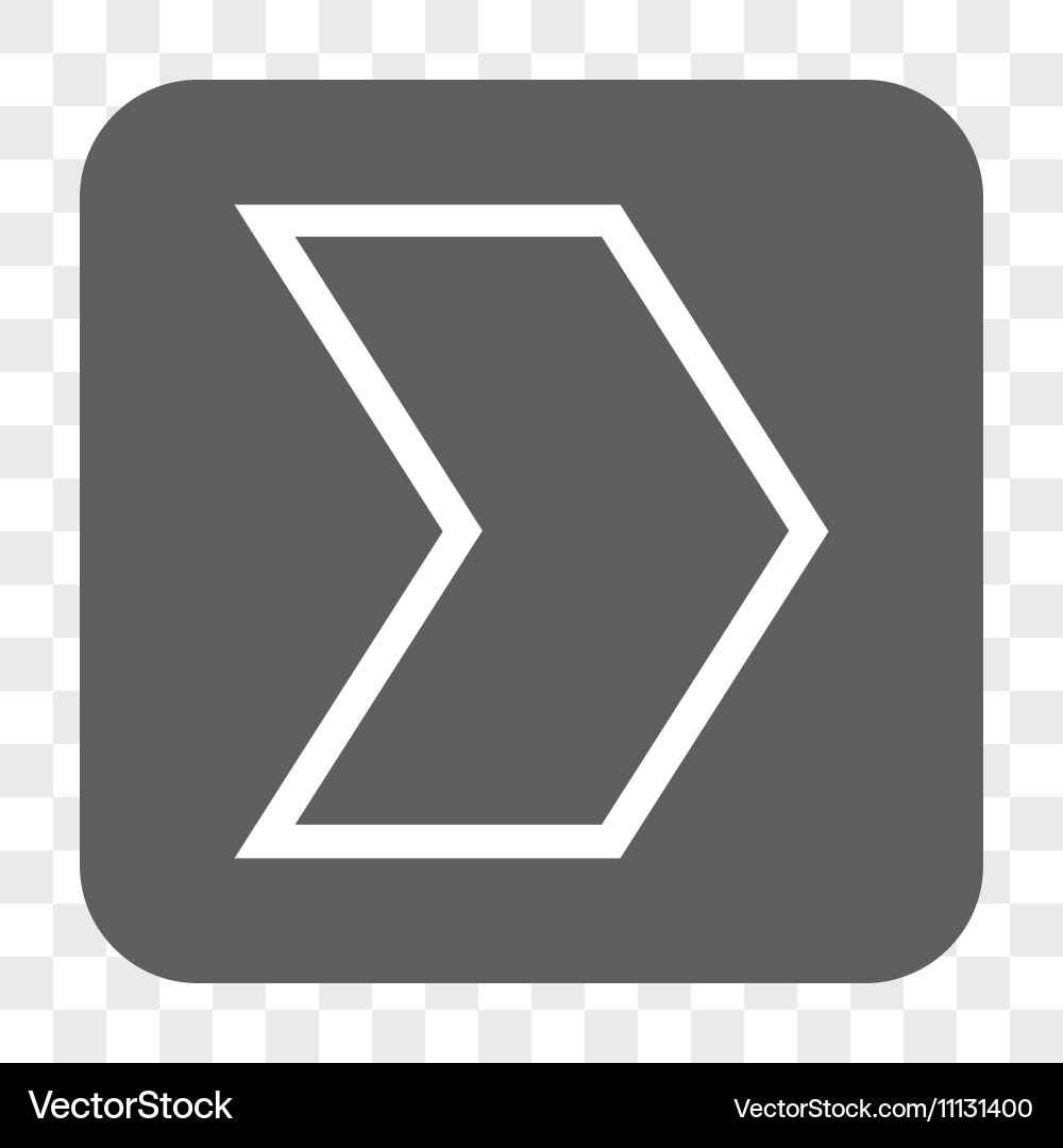 Arrowhead right rounded square button vector image