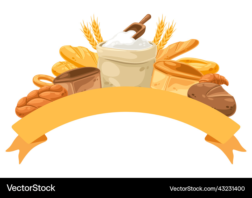 Background with bread and all for baking image Background with bread and all for baking image vector image