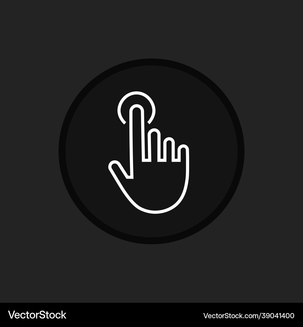 Black and white pointer icon minimalistic ui Black and white pointer icon minimalistic ui vector image