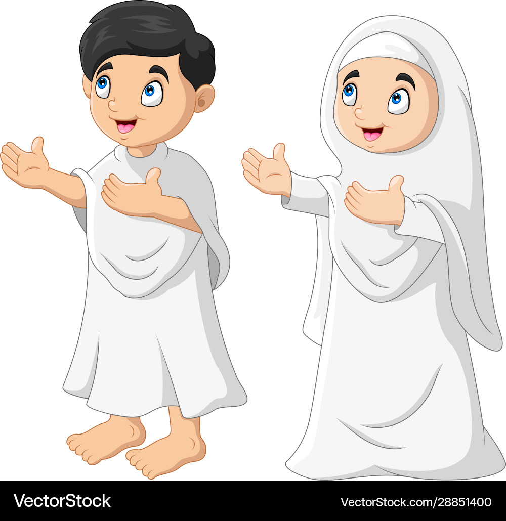 Cartoon muslim Kinder ein beten Cartoon muslim Kinder ein beten vektorbild
