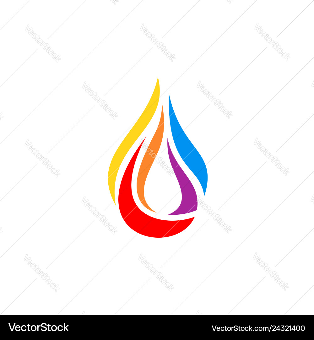Dynamic Flame Logo - Fire Drop Icon Vector Image