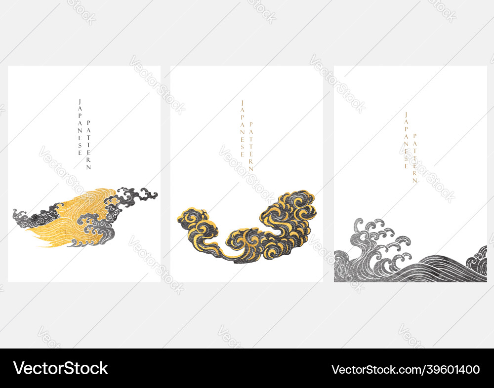 Elegant Japanese Wave Background Vector Image
