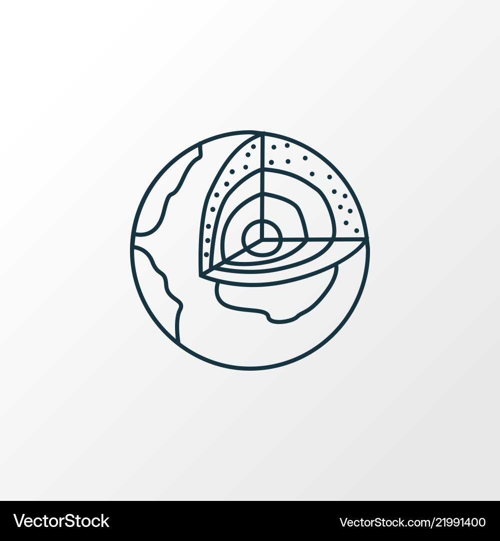 Geological Core Icon - Earth Structure Vector Image