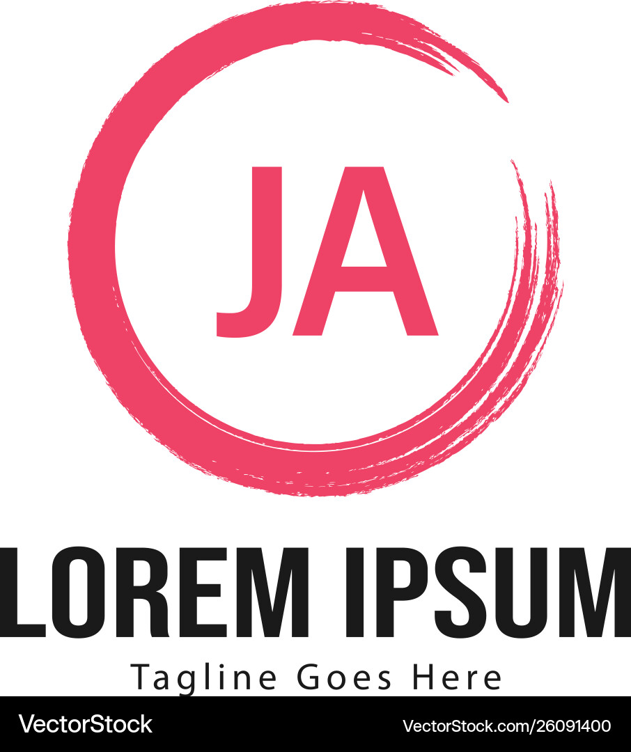 Initial ja logo template with modern frame Vector Image
