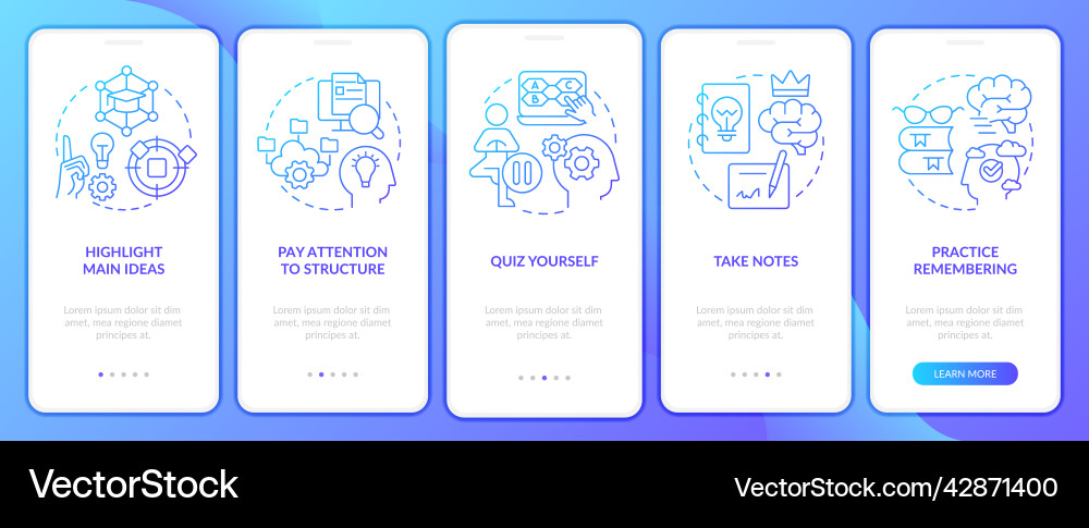 Learning and memorizing techniques blue gradient Learning and memorizing techniques blue gradient Vector Image