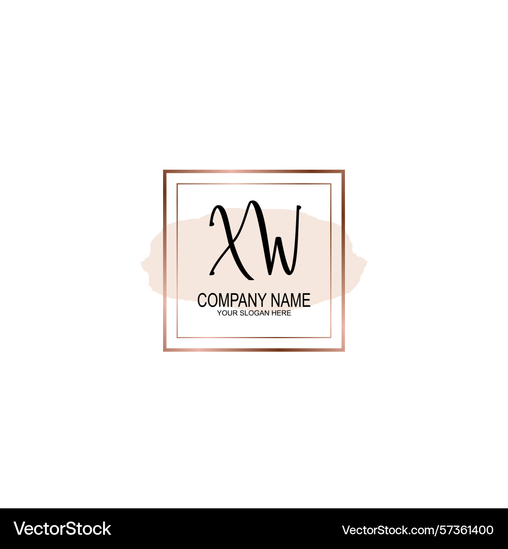 Minimalist handwritten xw initial logos with soft Vector Image