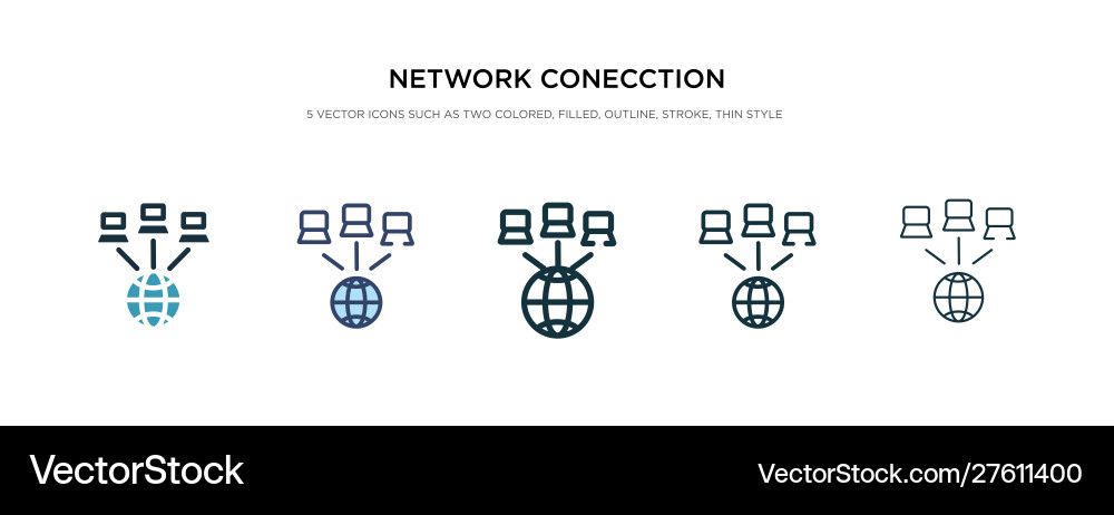 Network conecction icon in different style two Network conecction icon in different style two vector image