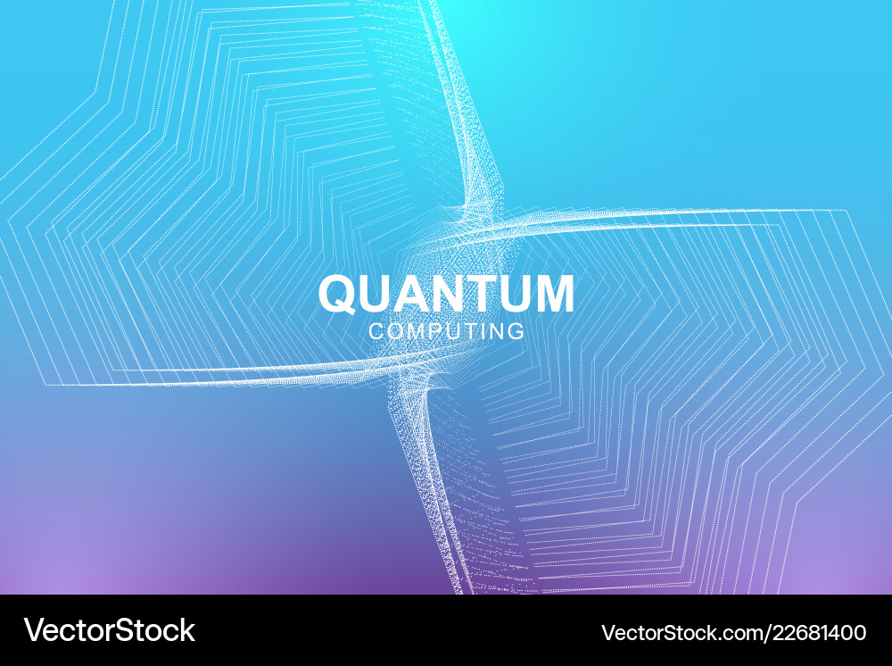 Quantum computer technology concept deep learning Vector Image