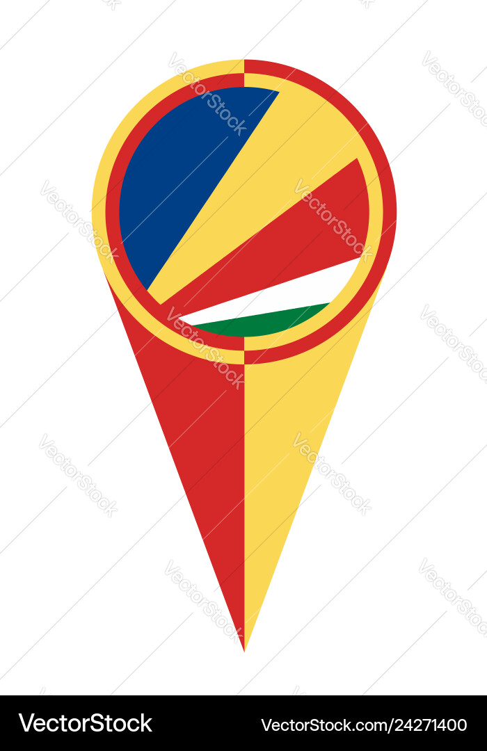 Seychelles map pointer location flag Vector Image