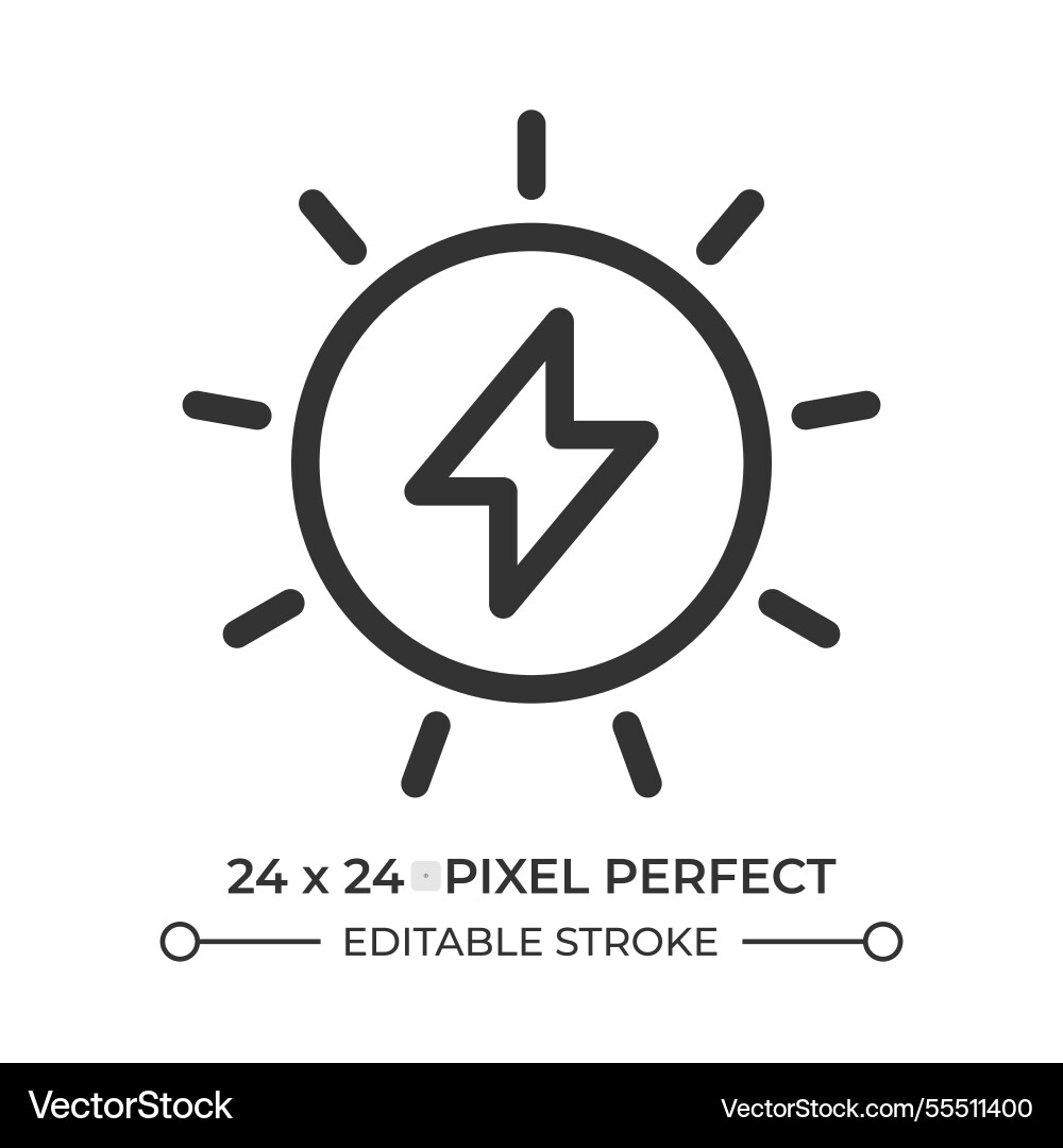 Sun power line ui icon Sun power line ui icon vector image