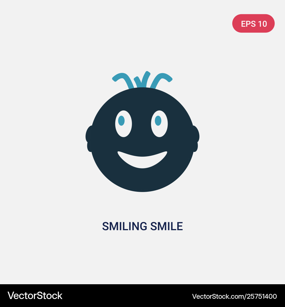 Two color smiling smile icon from user interface Two color smiling smile icon from user interface vector image