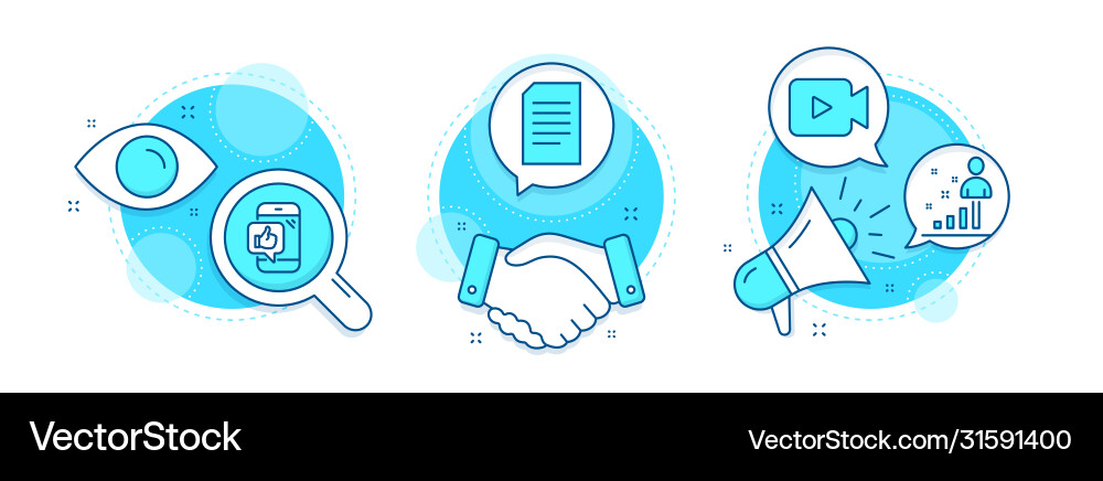 Video camera stats and mobile like icons set Video camera stats and mobile like icons set Vector Image