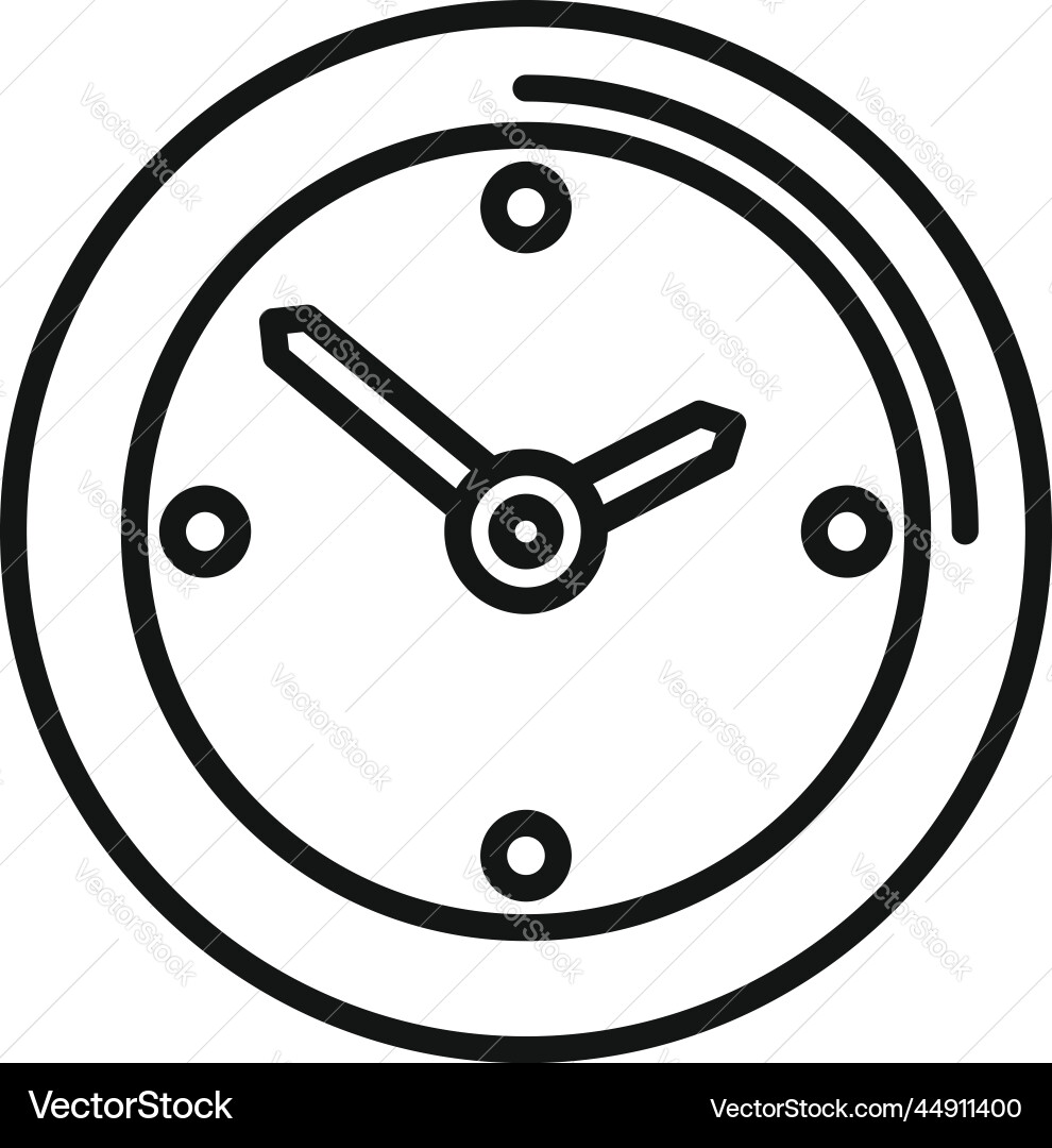 Wall clock icon outline web button Wall clock icon outline web button vector image