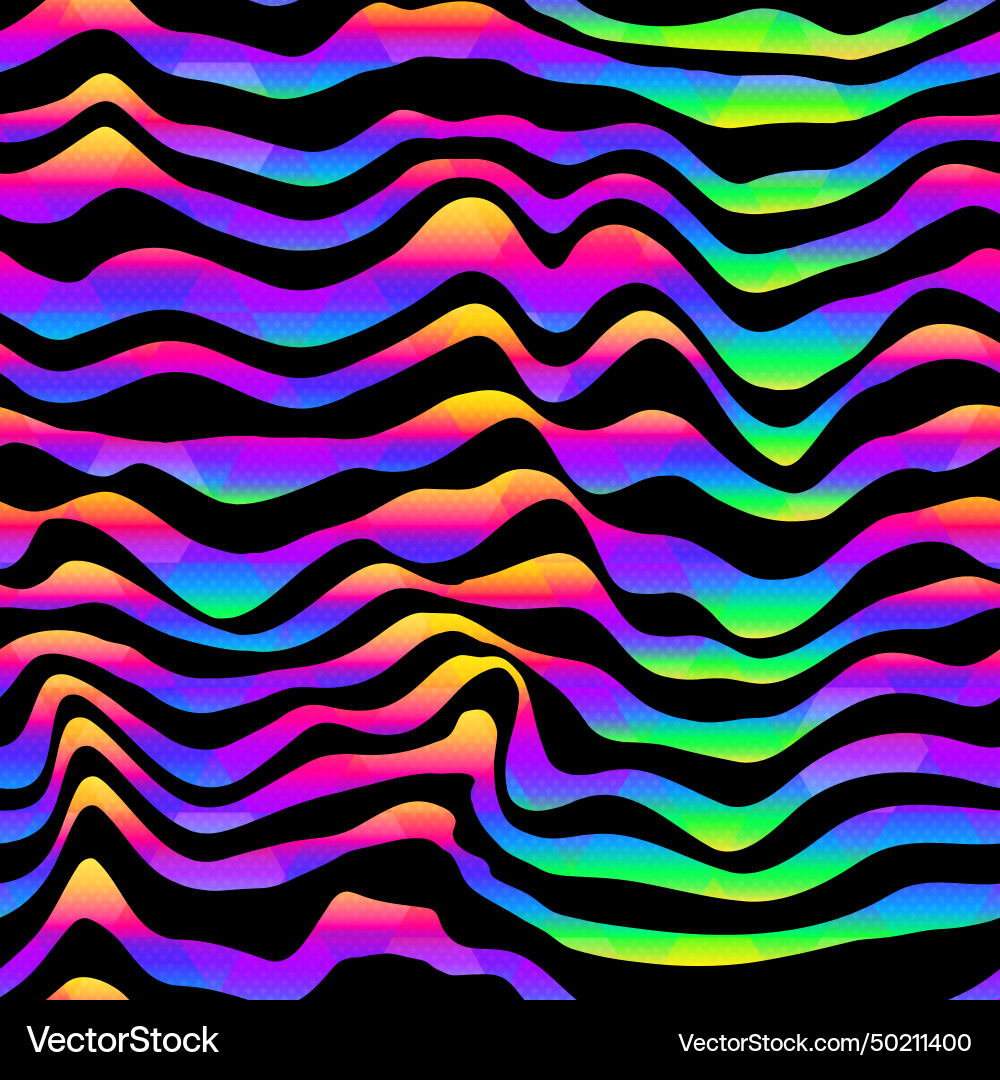 Wavy coloured lines seamless pattern Vector Image