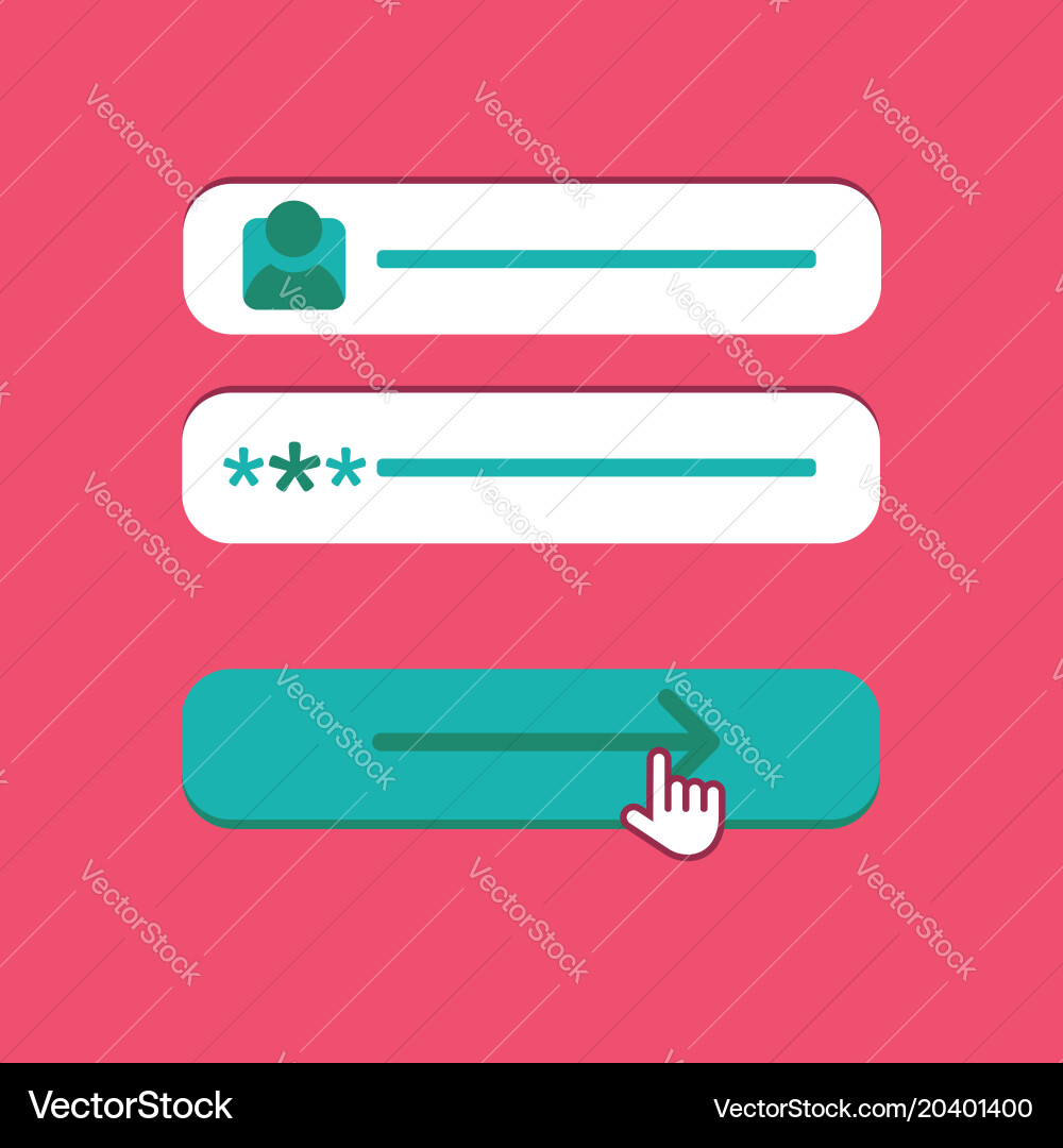 Web template of computer login form vector image