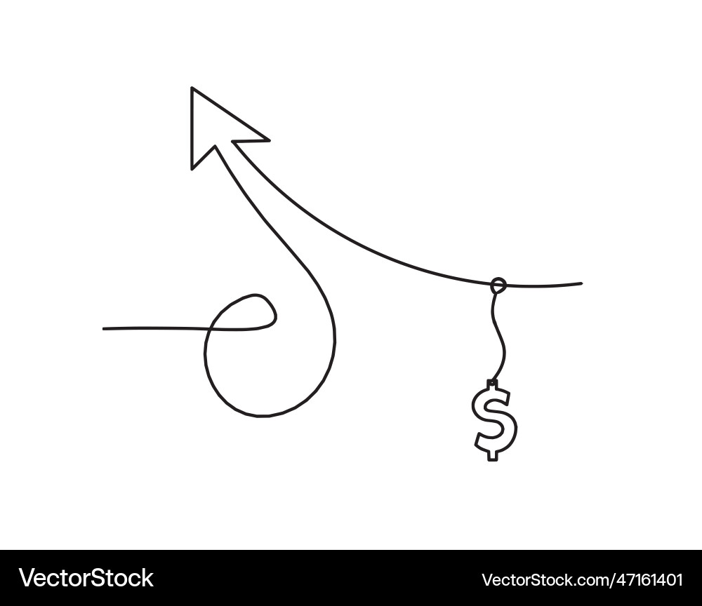 Abstract continuous lines arrows and dollar vector image