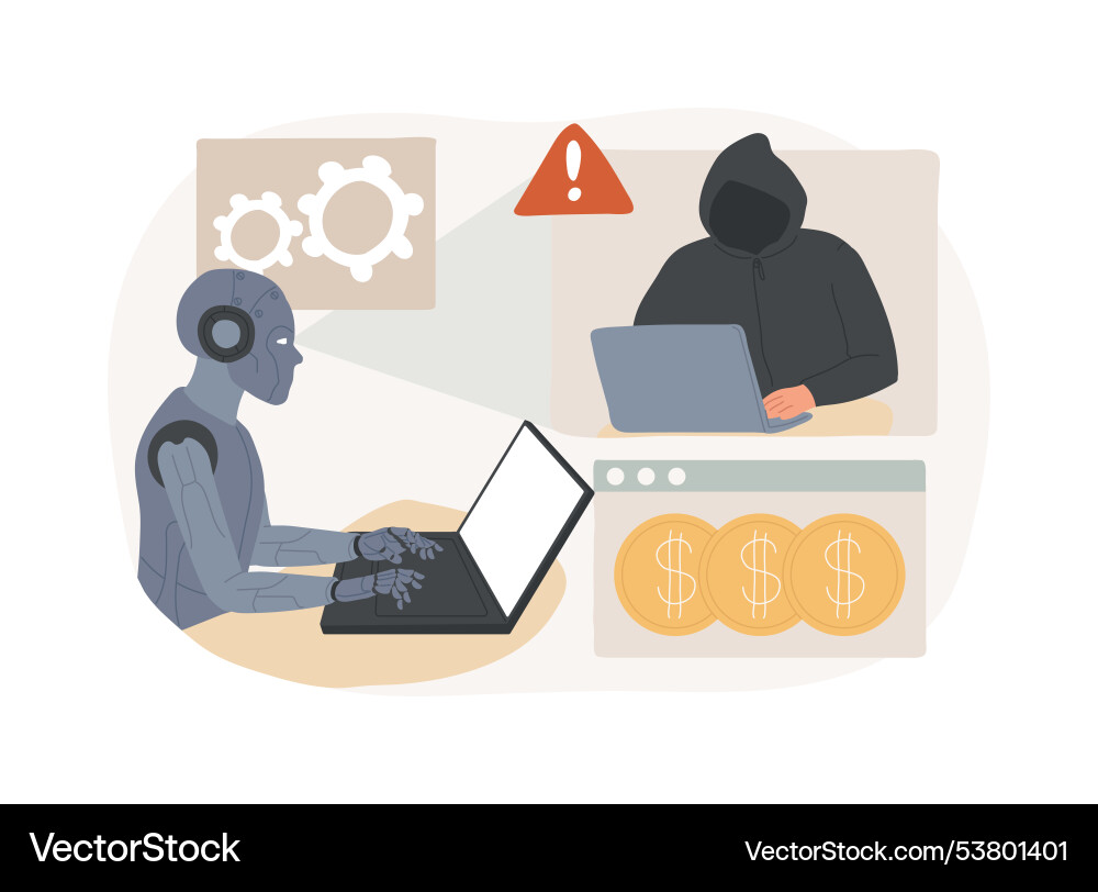 Ai-powered fraud detection abstract concept Ai-powered fraud detection abstract concept vector image