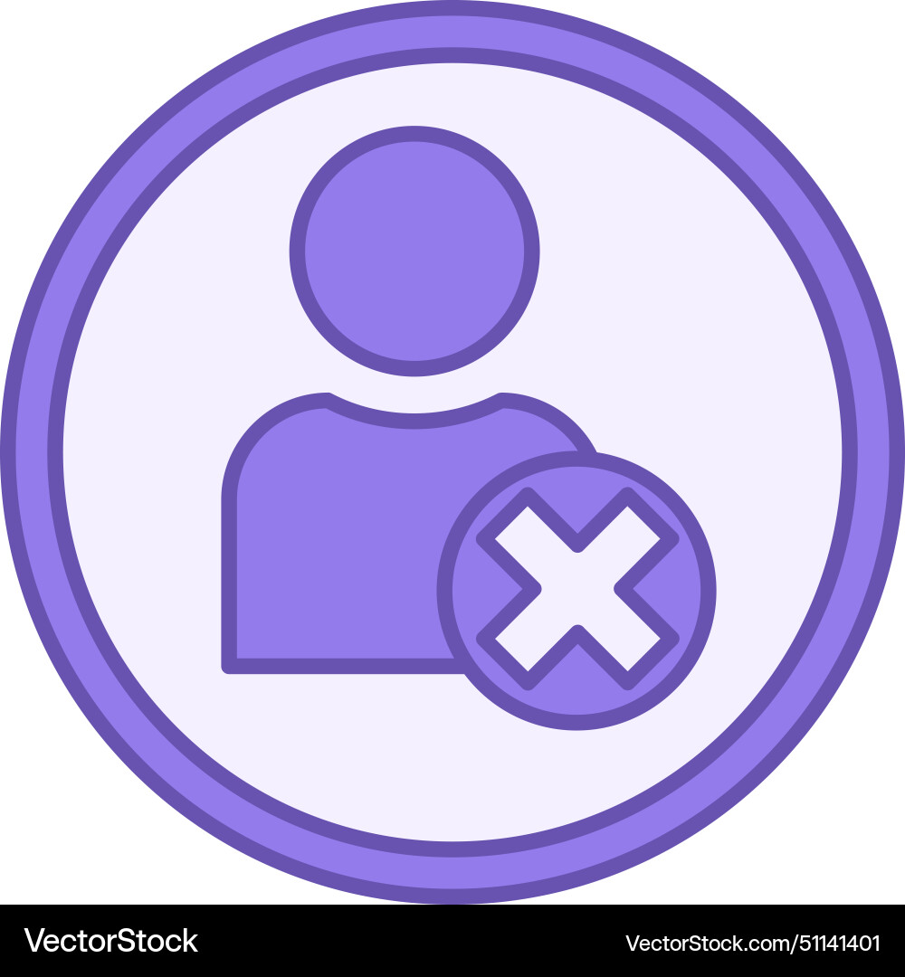 Colored delete user icon profile Colored delete user icon profile vector image