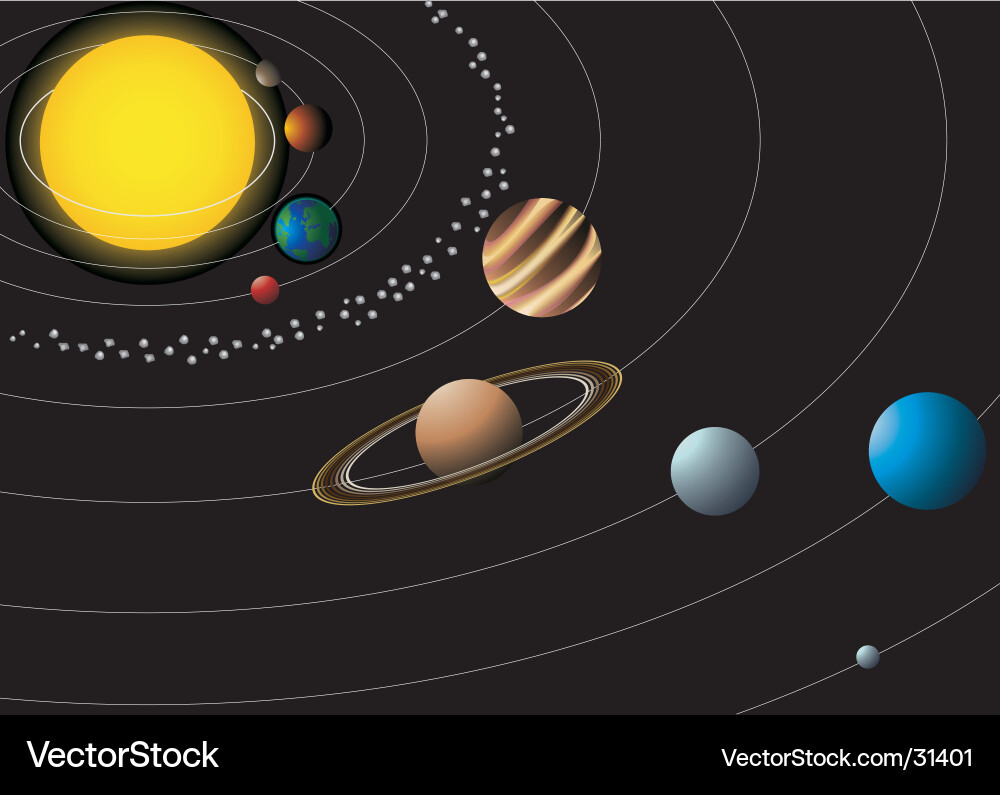 Colorful Solar System Artwork Vector Image