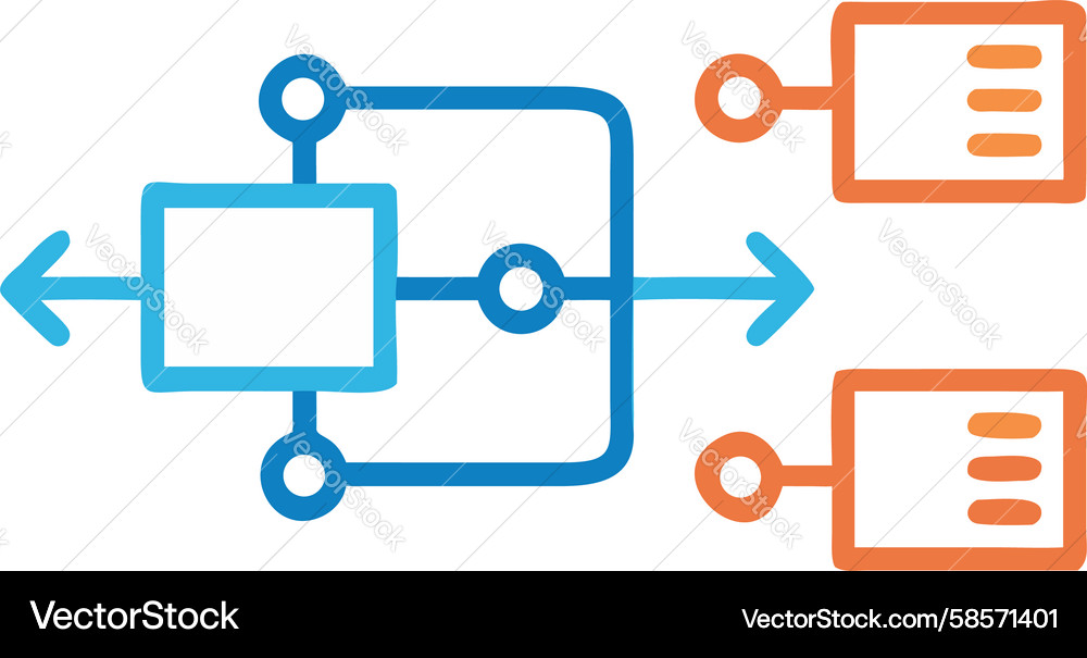 Data Flow Blocks - System Diagram Vector Image