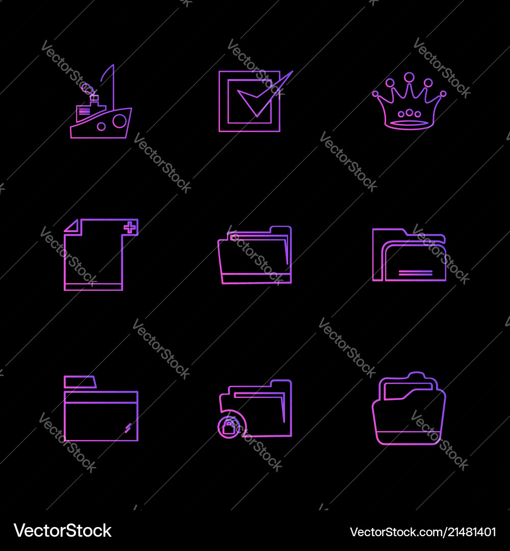 Folder files directory search code eps icons vector image