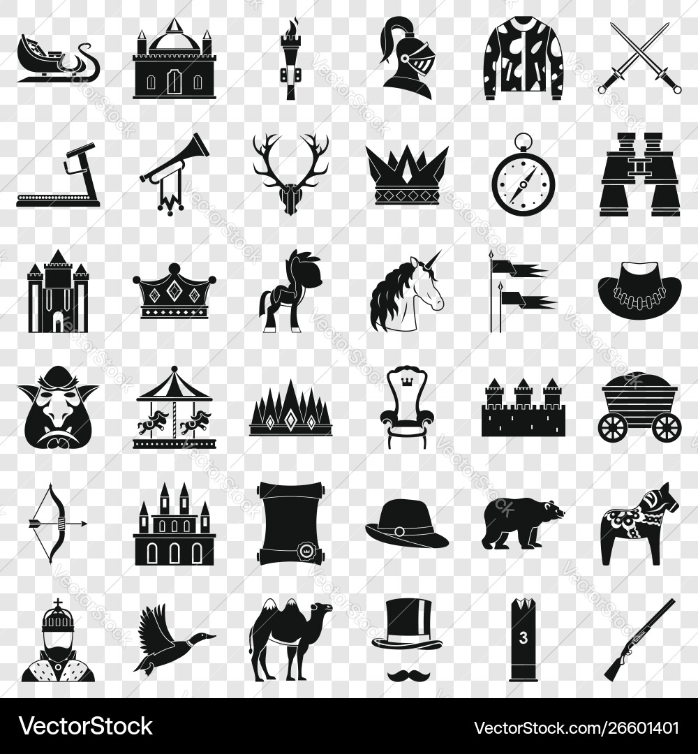Hunting icons set simple style Vector Image