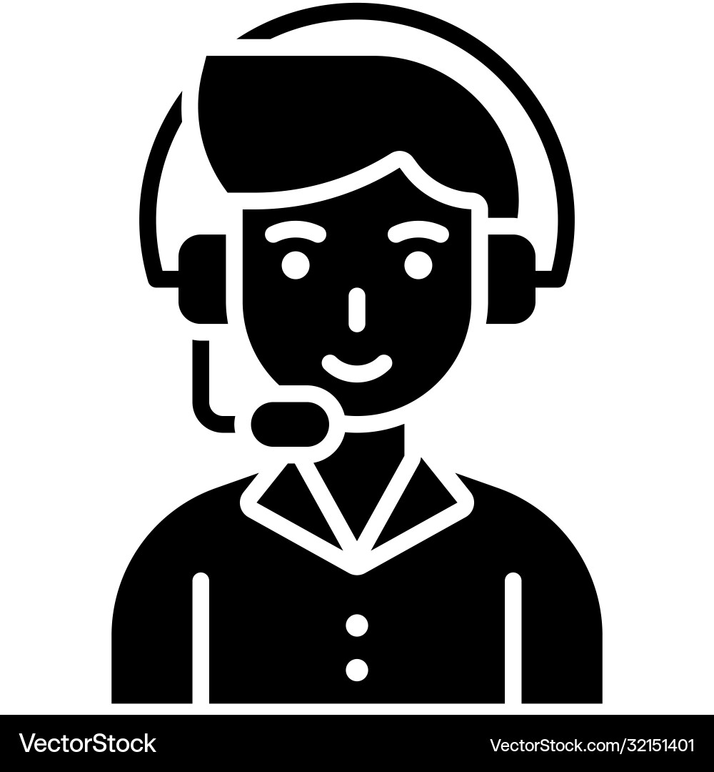 Man operator telecommuting or remote work icon vector image