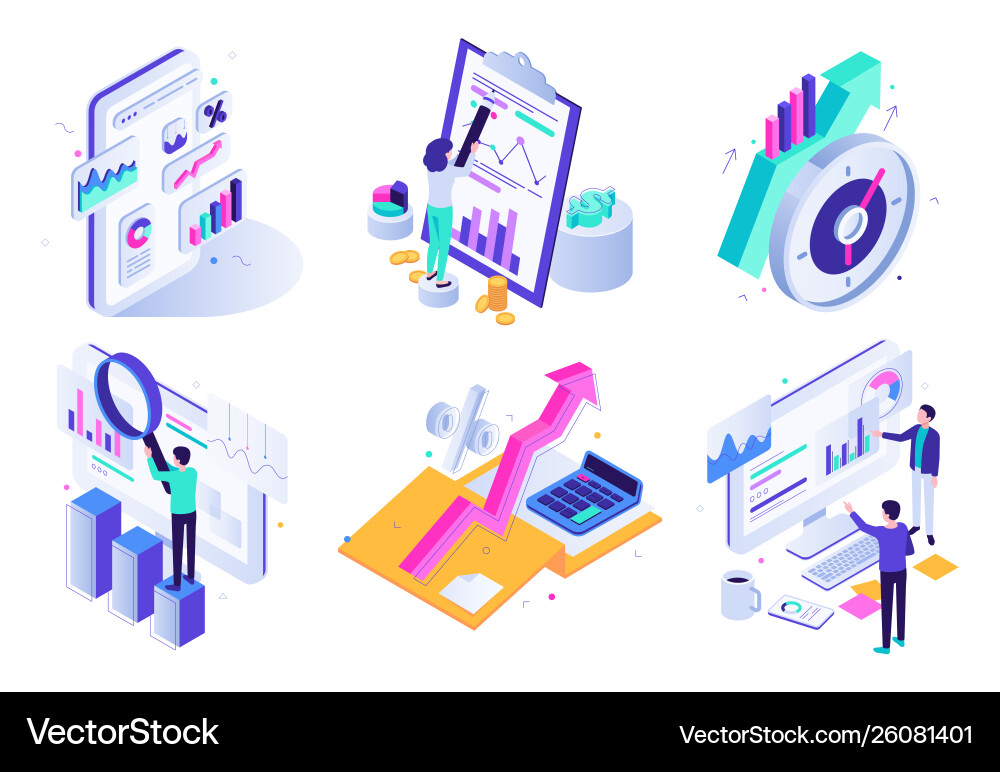 Market analytic report financial audit marketing vector image