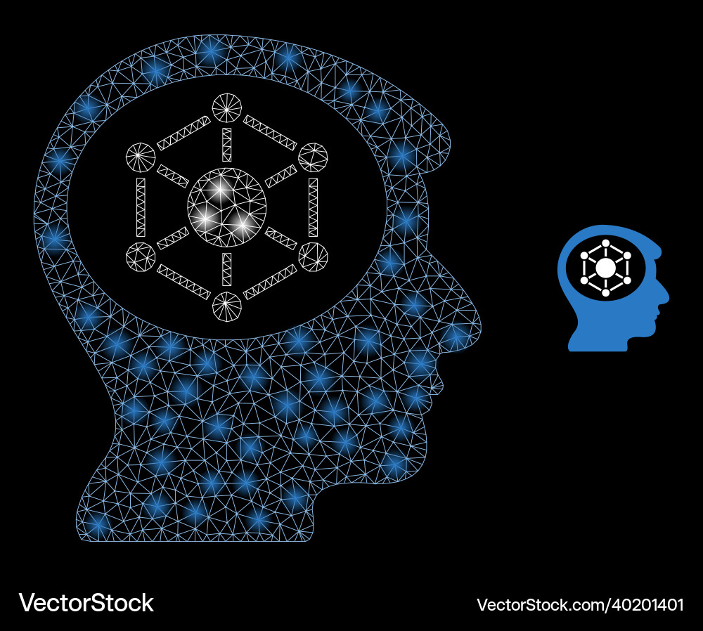 Mesh net human memory with glitter wire Mesh net human memory with glitter wire vector image