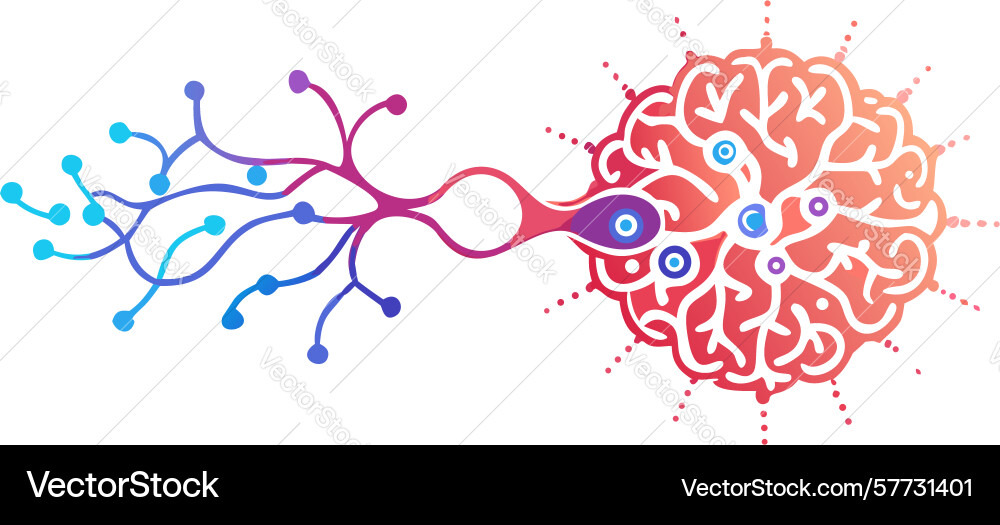 Neural activity brain complex thought processes vector image