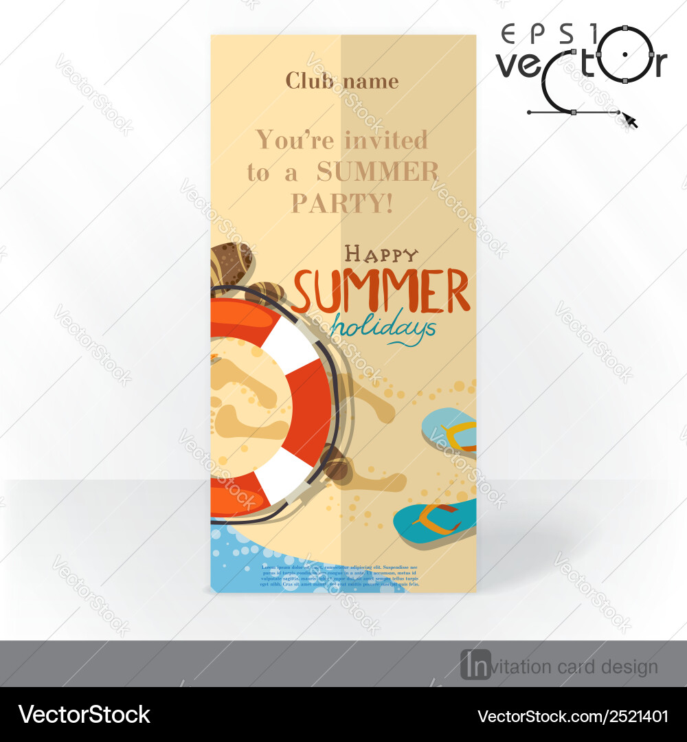 Party invitation card design template Vector Image