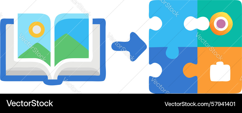 Puzzle Learning Path Icon Vector Image