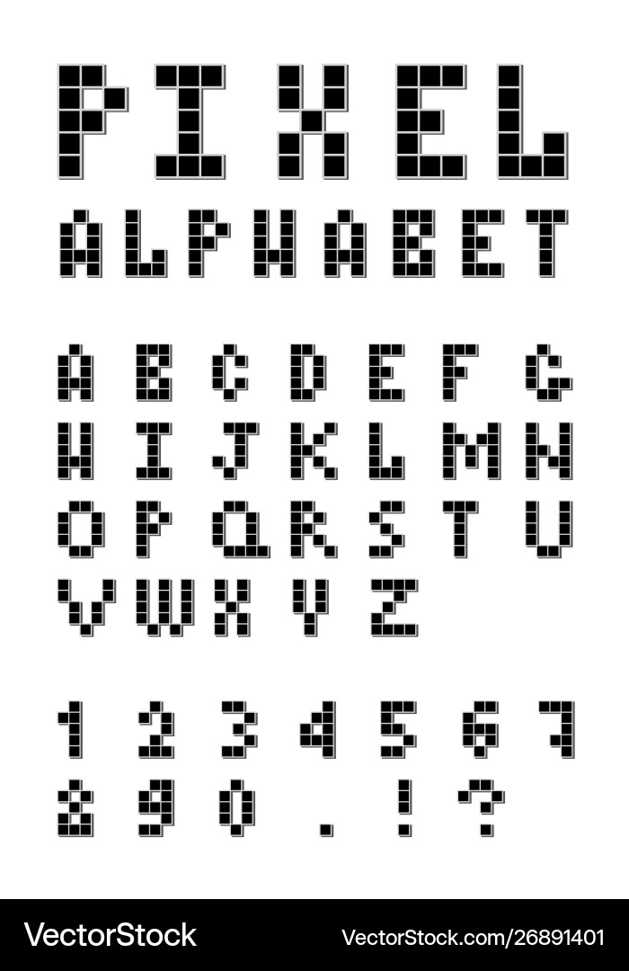 Retro pixel font Vector Image