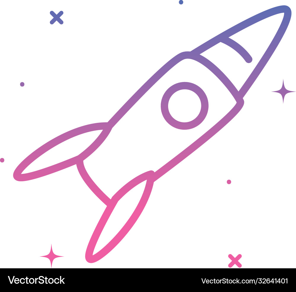 Rocket gradient style icon design vector image
