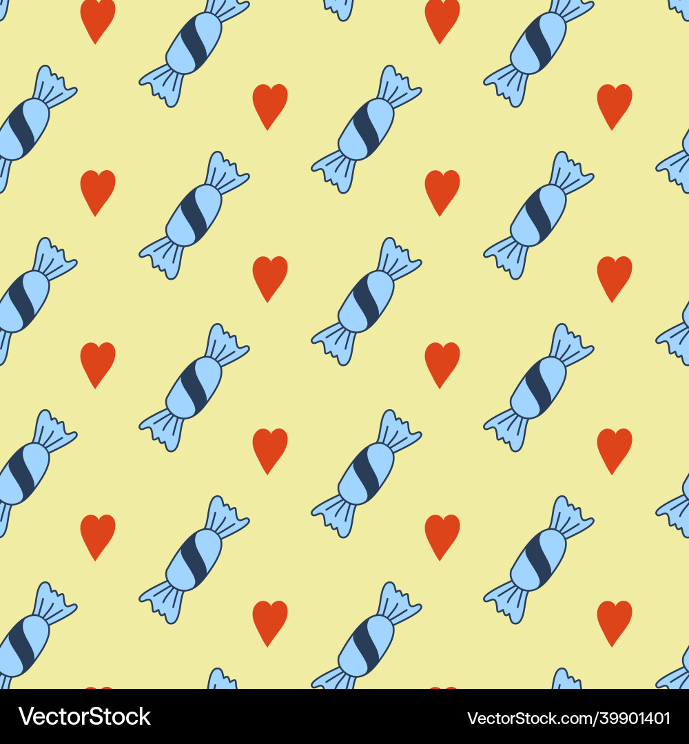 Seamless pattern lollipop candy in a wrapper Seamless pattern lollipop candy in a wrapper vector image